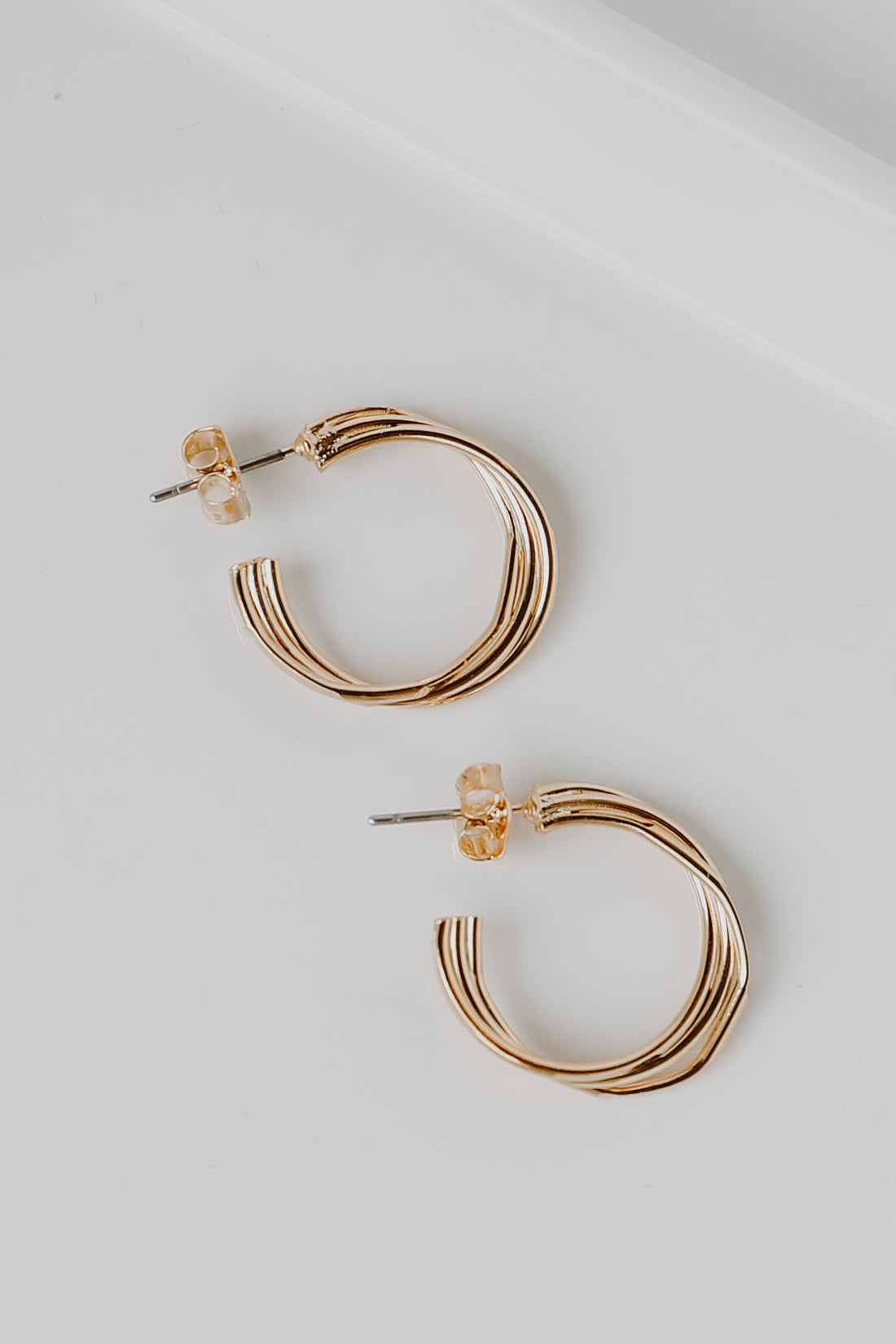 Gold Twisted Hoop Earrings from dress up