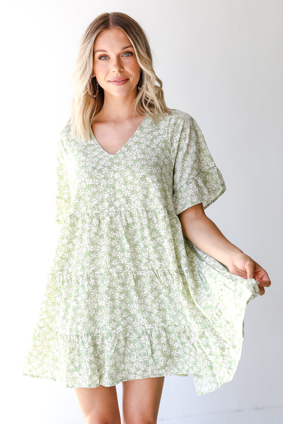 Tiered Floral Mini Dress