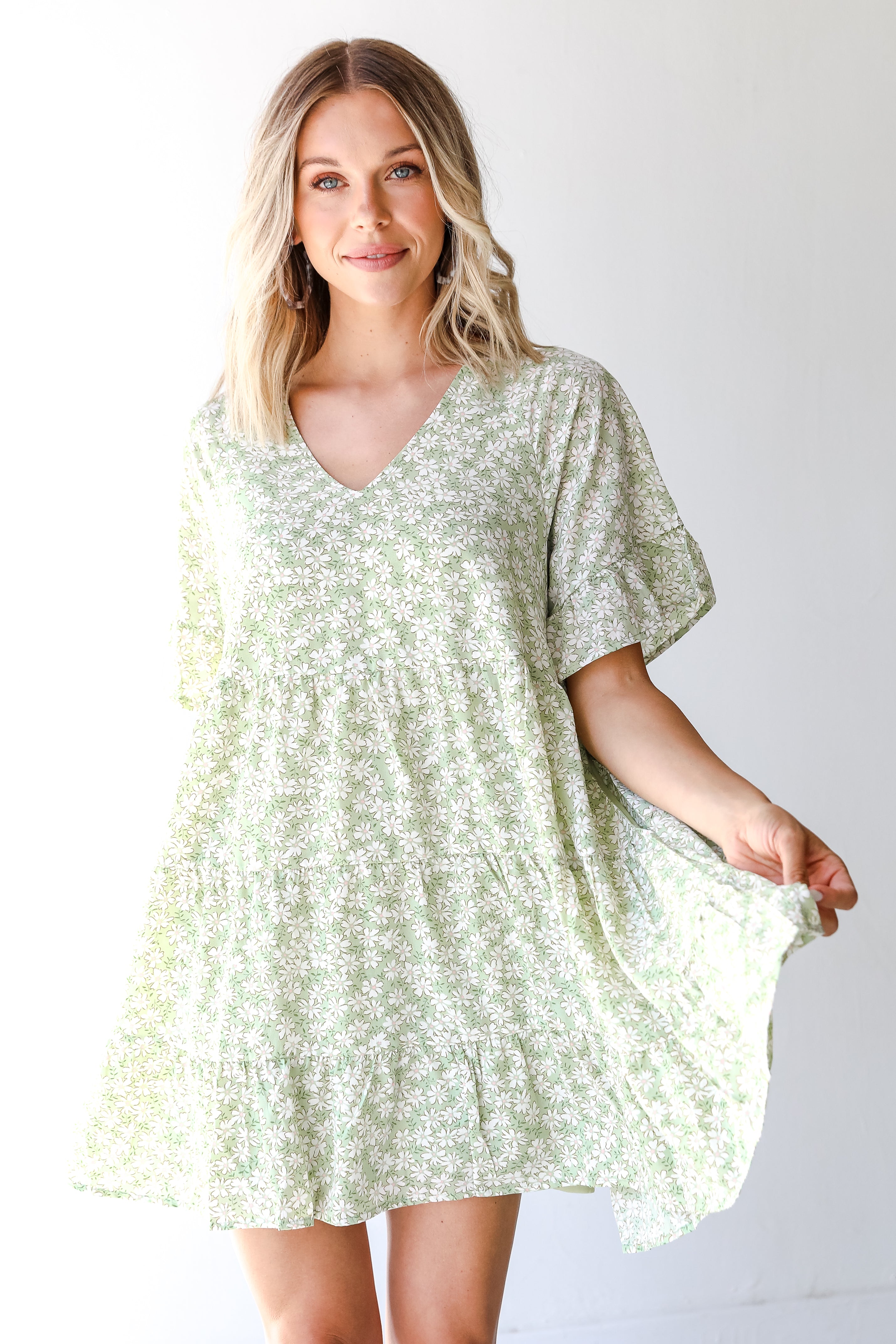 Tiered Floral Mini Dress