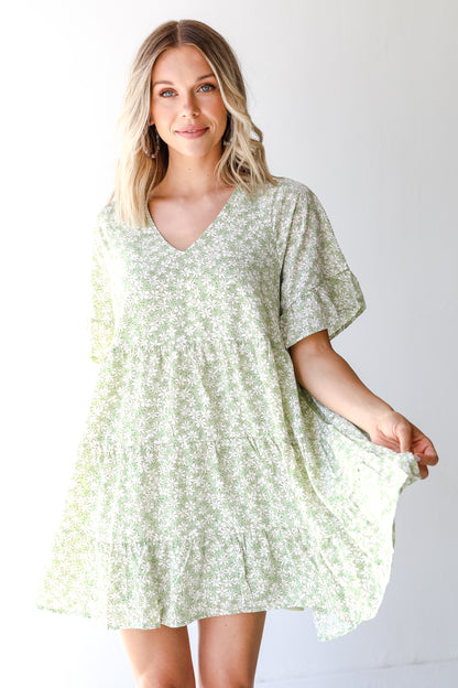 Tiered Floral Mini Dress