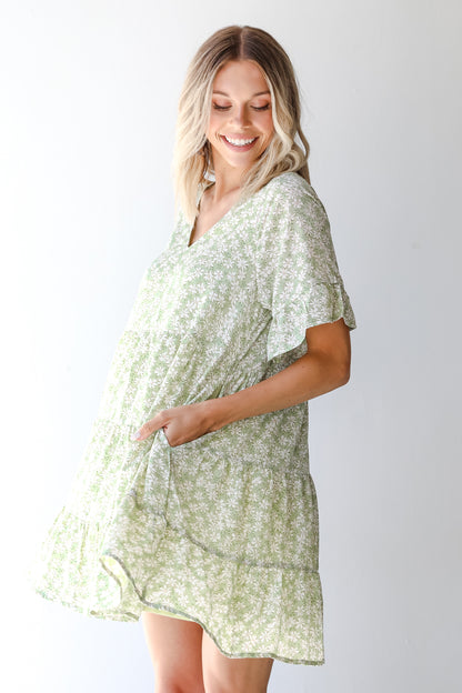 Tiered Floral Mini Dress side view