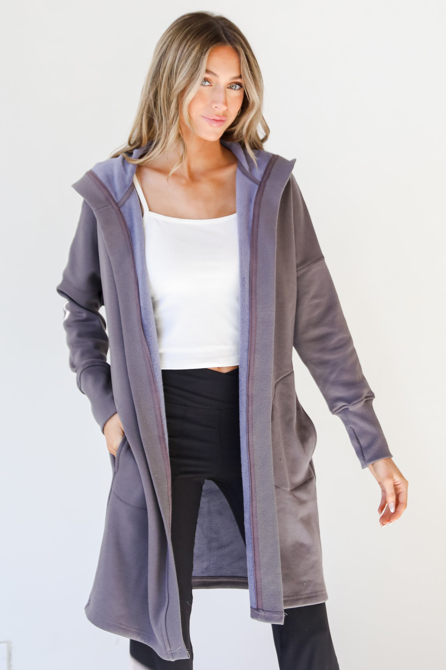fleece Hooded Cardigan