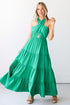 green Halter Maxi Dress