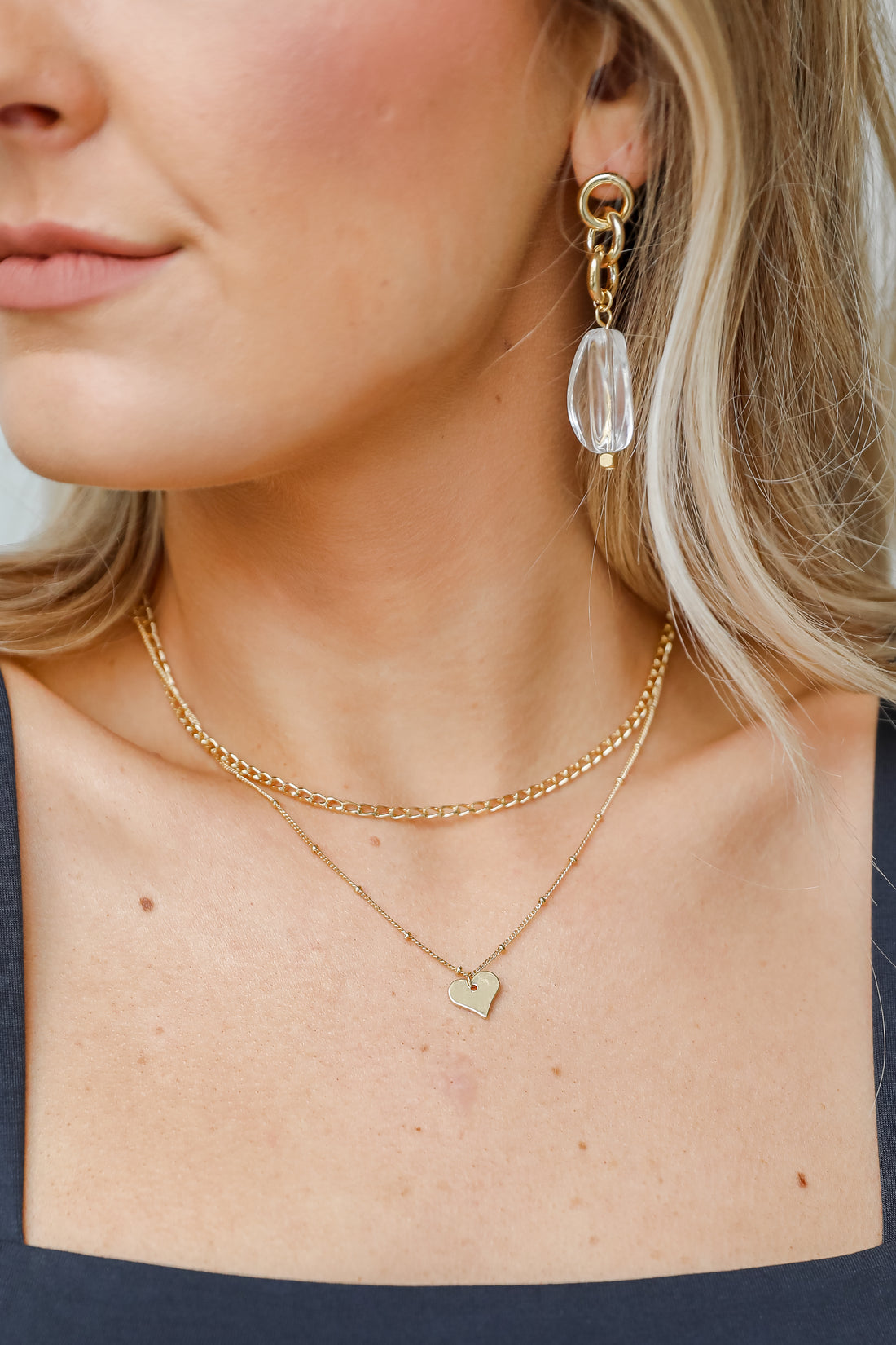 Gold Heart Layered Necklace