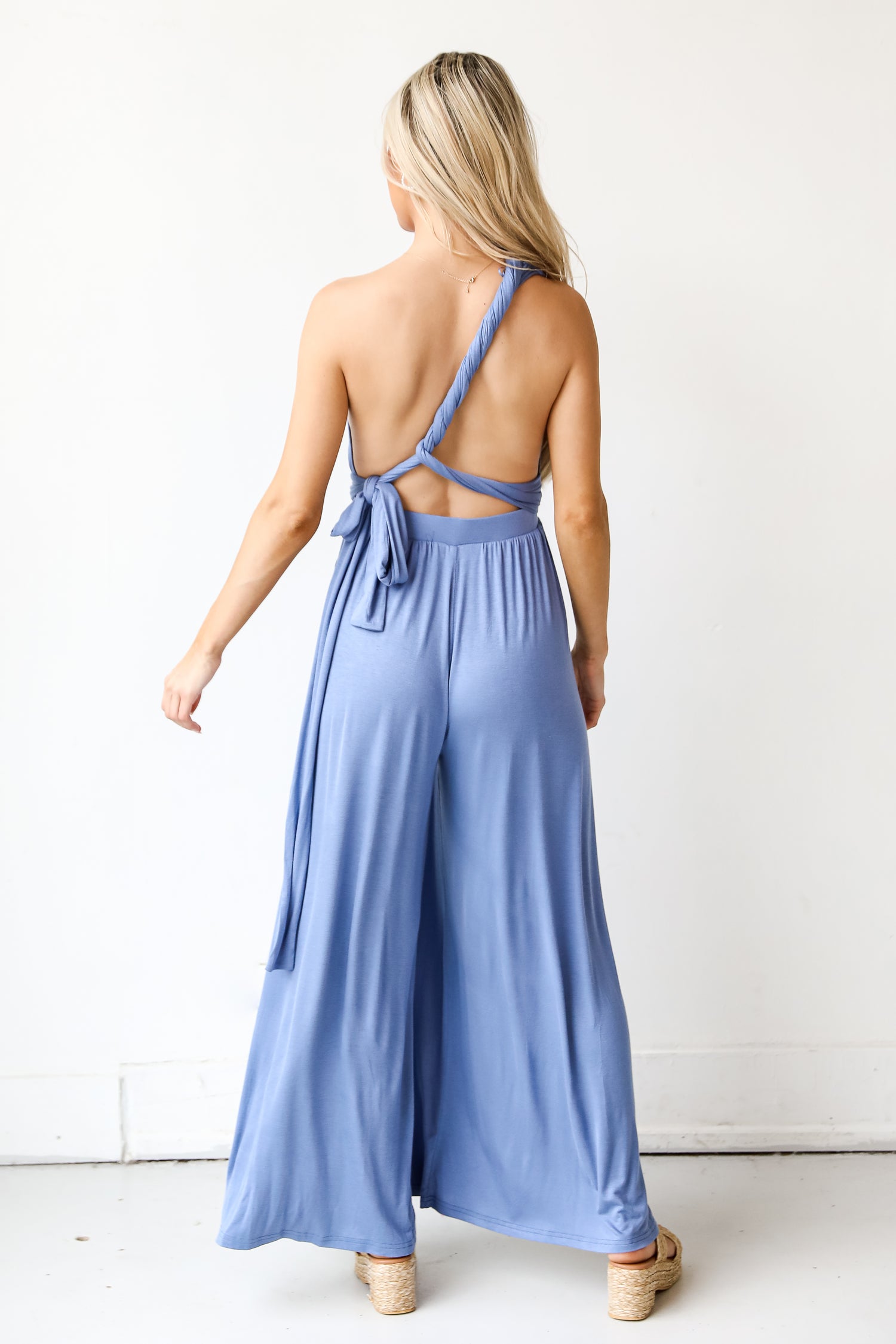 blue Jumpsuit back view