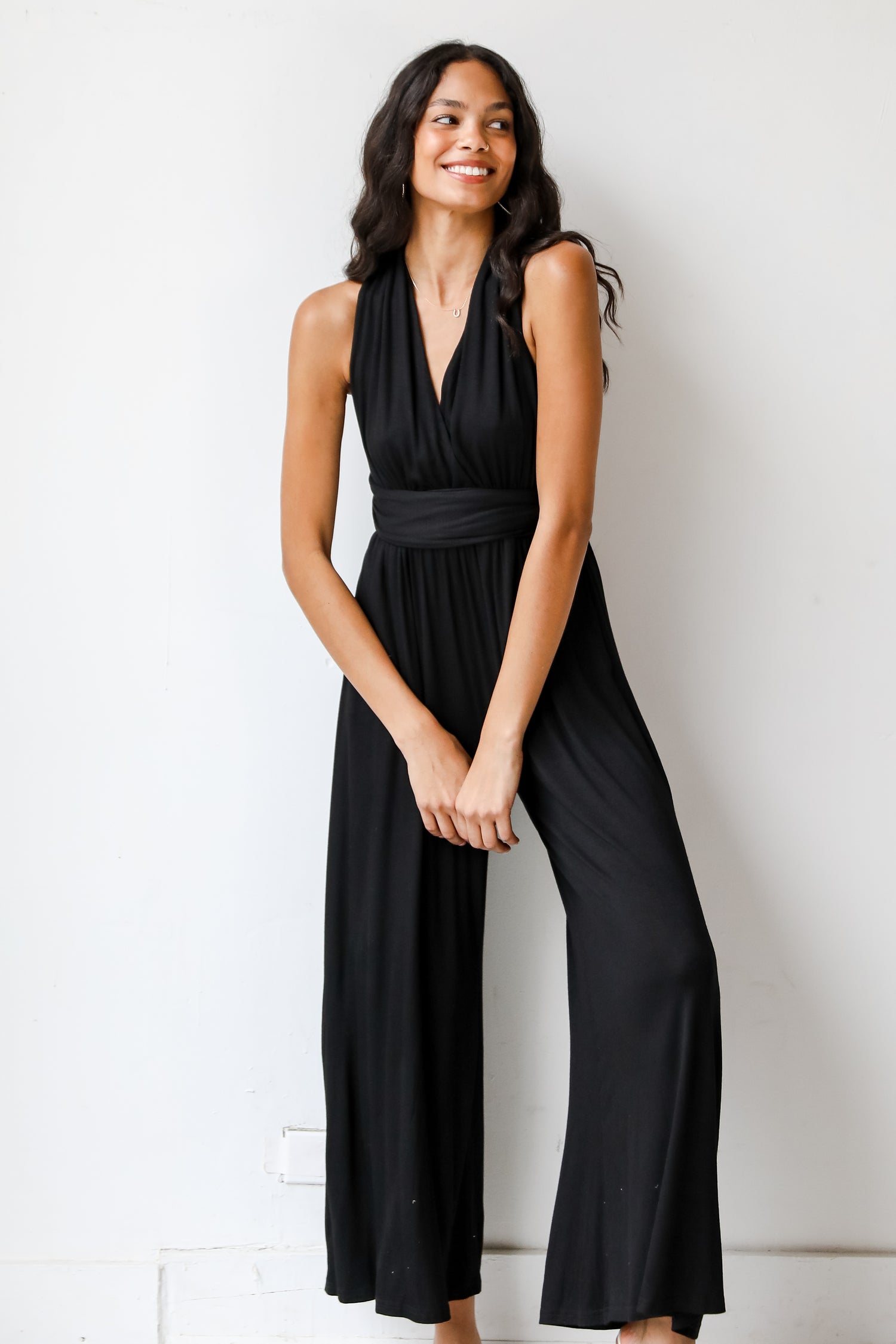 black Jumpsuit on model