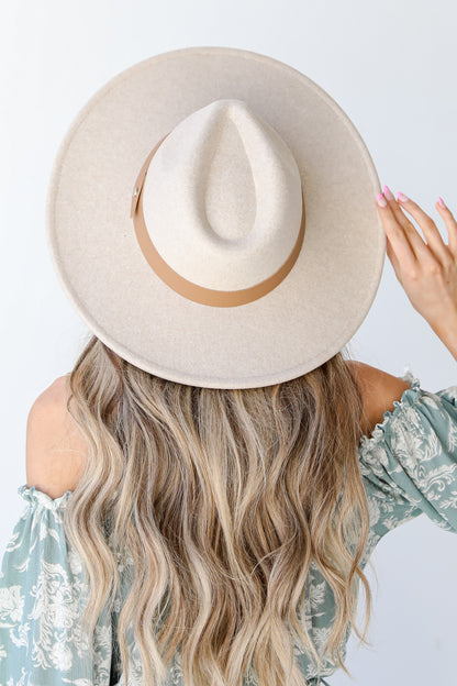 Wide Brim Fedora Hat on model
