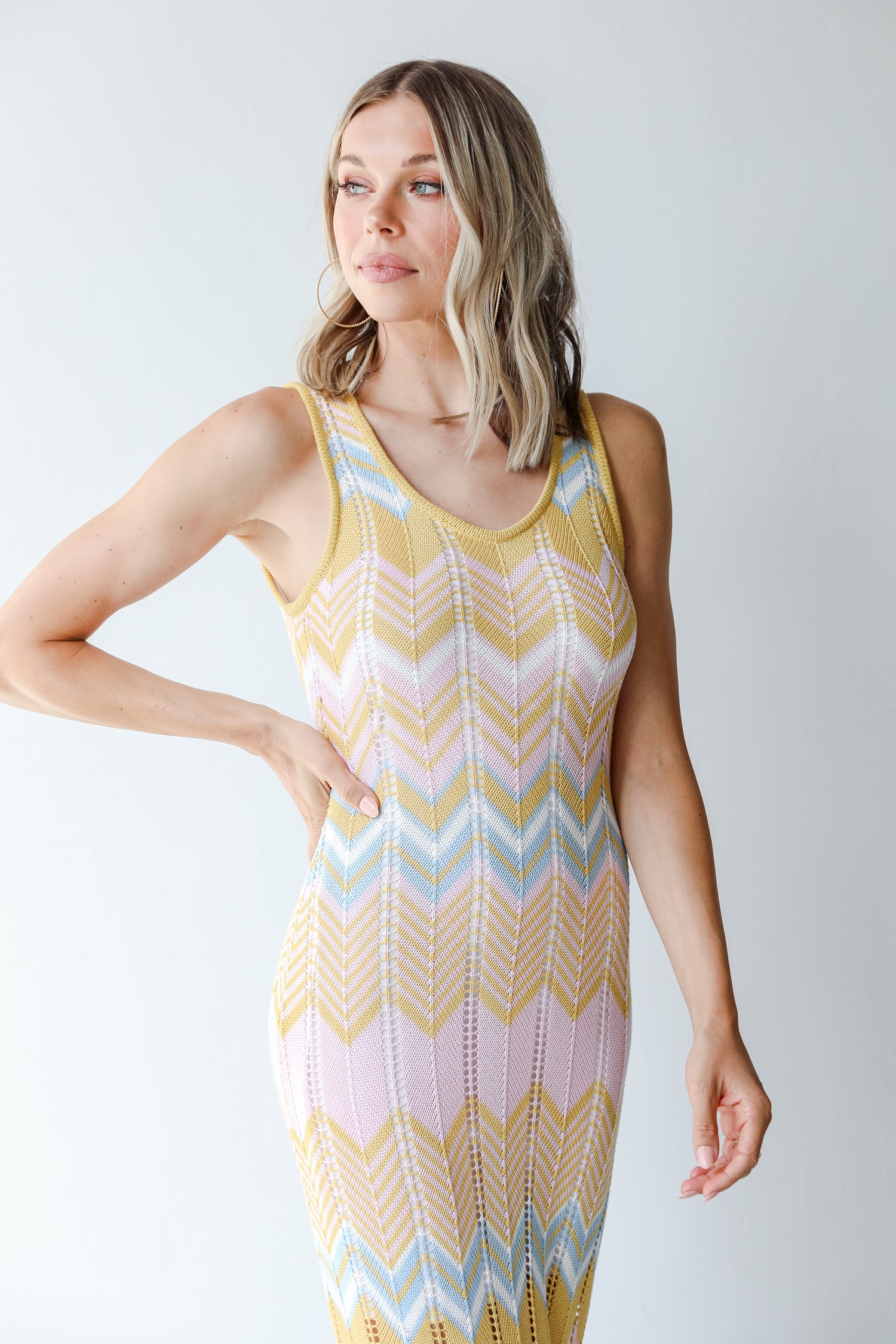 Crochet Knit Maxi Dress close up
