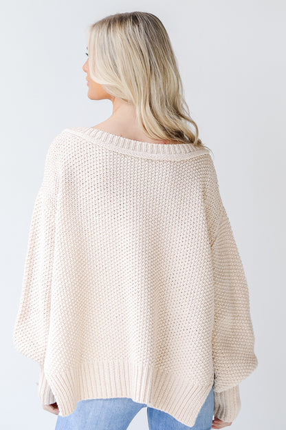 Sweater in ivory back view