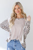 Leopard Color Block Top