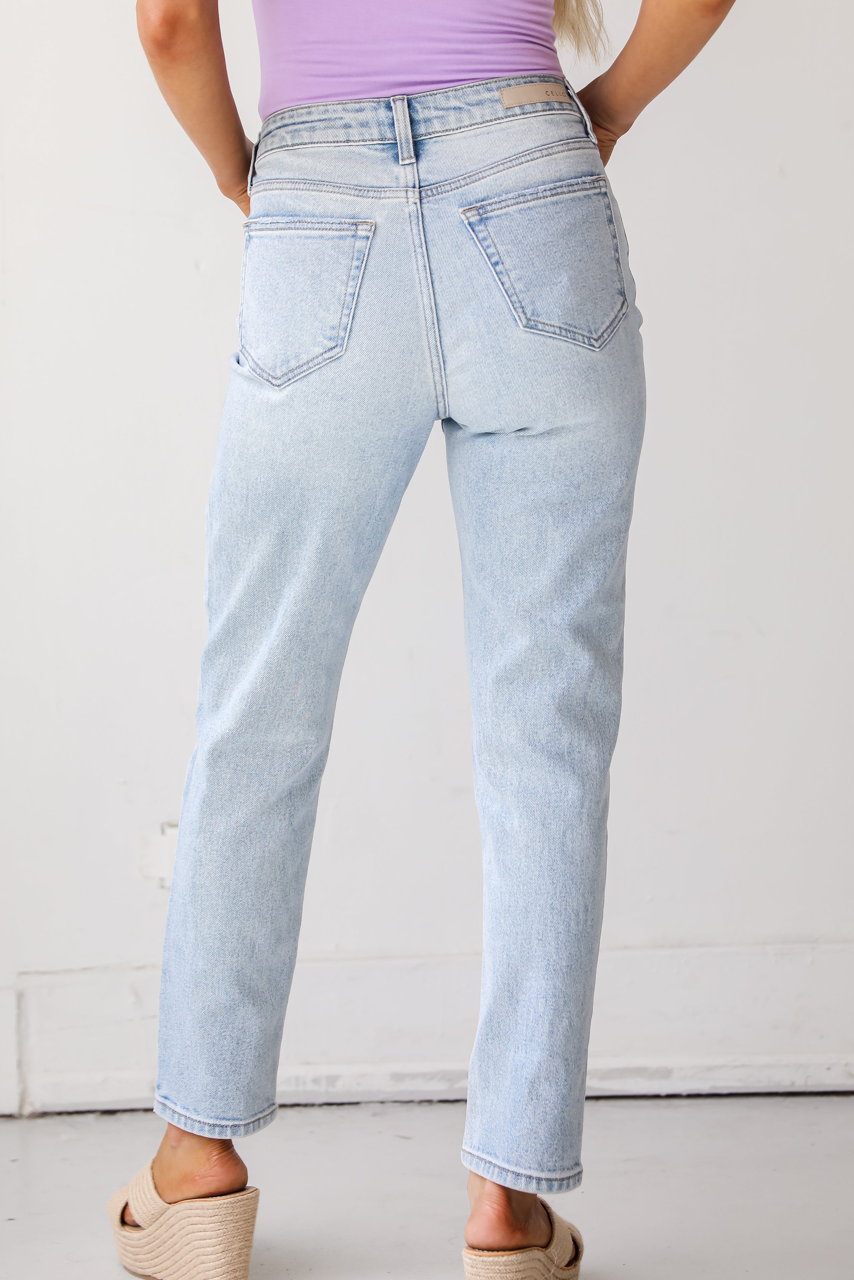 Asymmetrical Mom Jeans back view