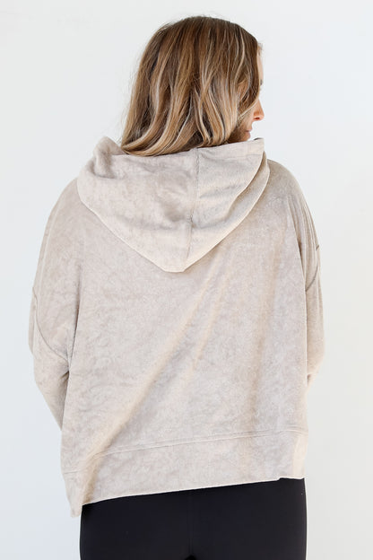 Terry Cloth Lightning Bolt Hoodie back view
