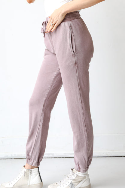 purple Joggers side view