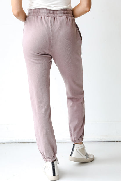 purple Joggers back view