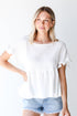 Linen Babydoll Top in white