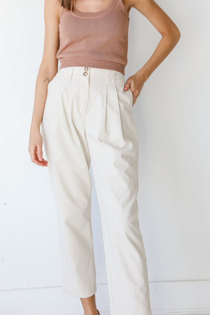 Linen Pants in ivory front view