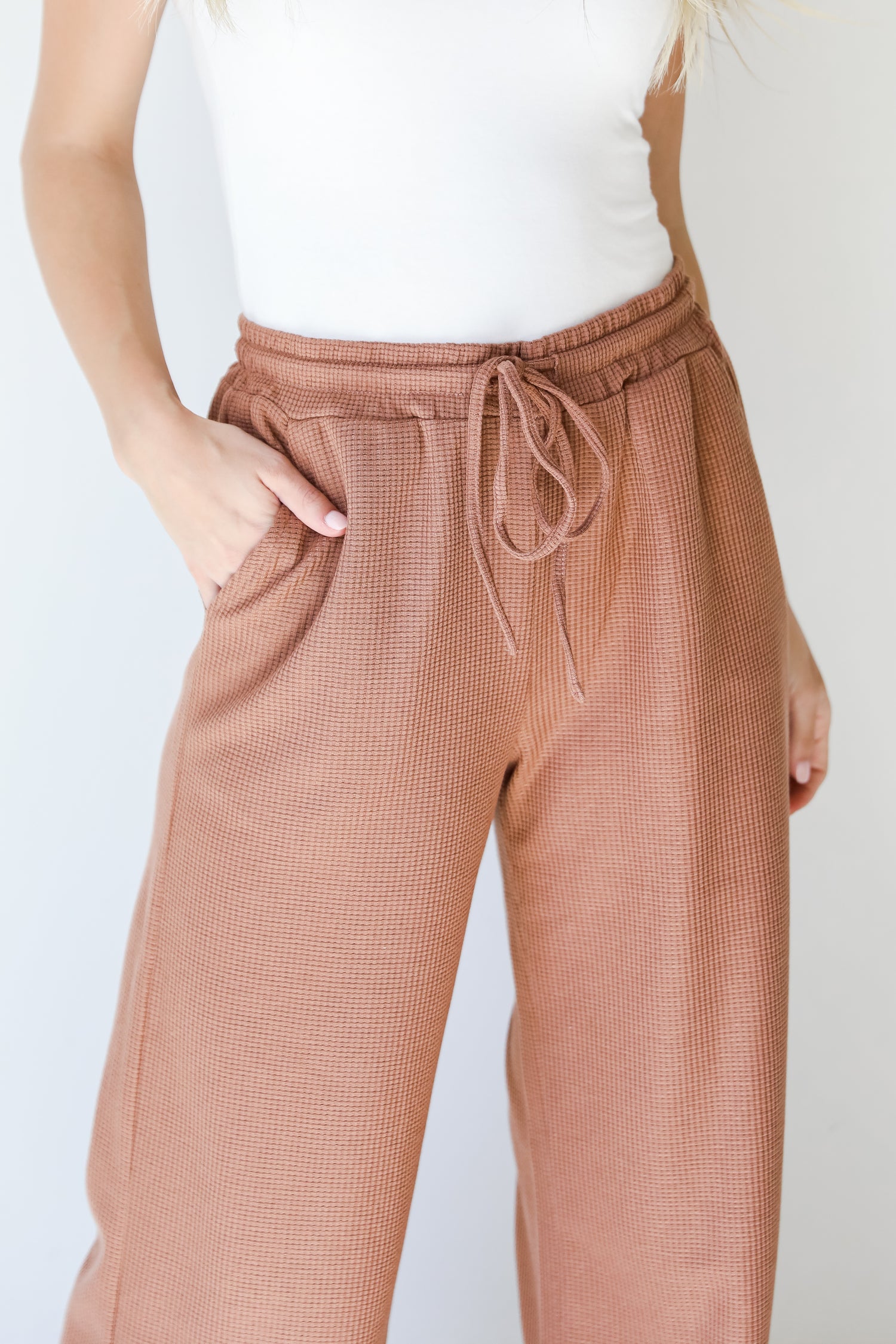Waffle Knit lounge Pants close up