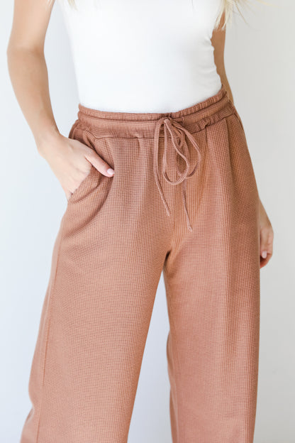 Waffle Knit lounge Pants close up