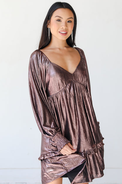 Metallic Mini Dress front view