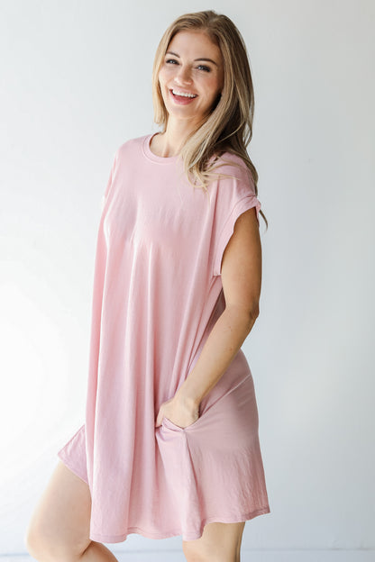 T-Shirt Dress in blush