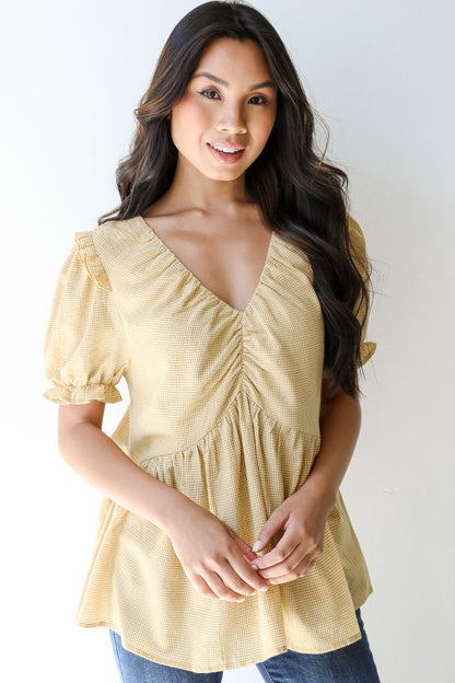 Gingham Babydoll Blouse from dress up