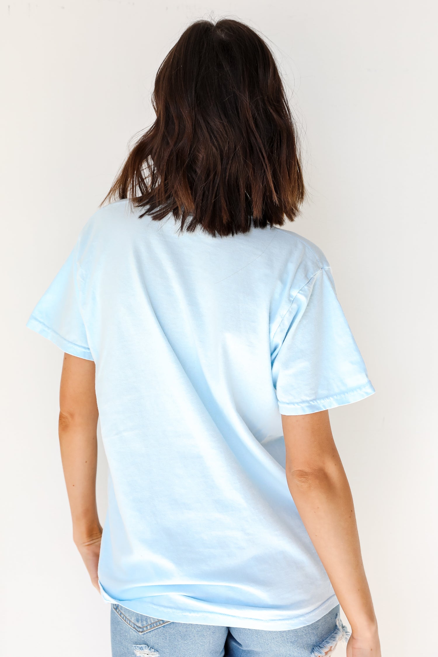 Light Blue Nashville Tennessee Script Tee back view