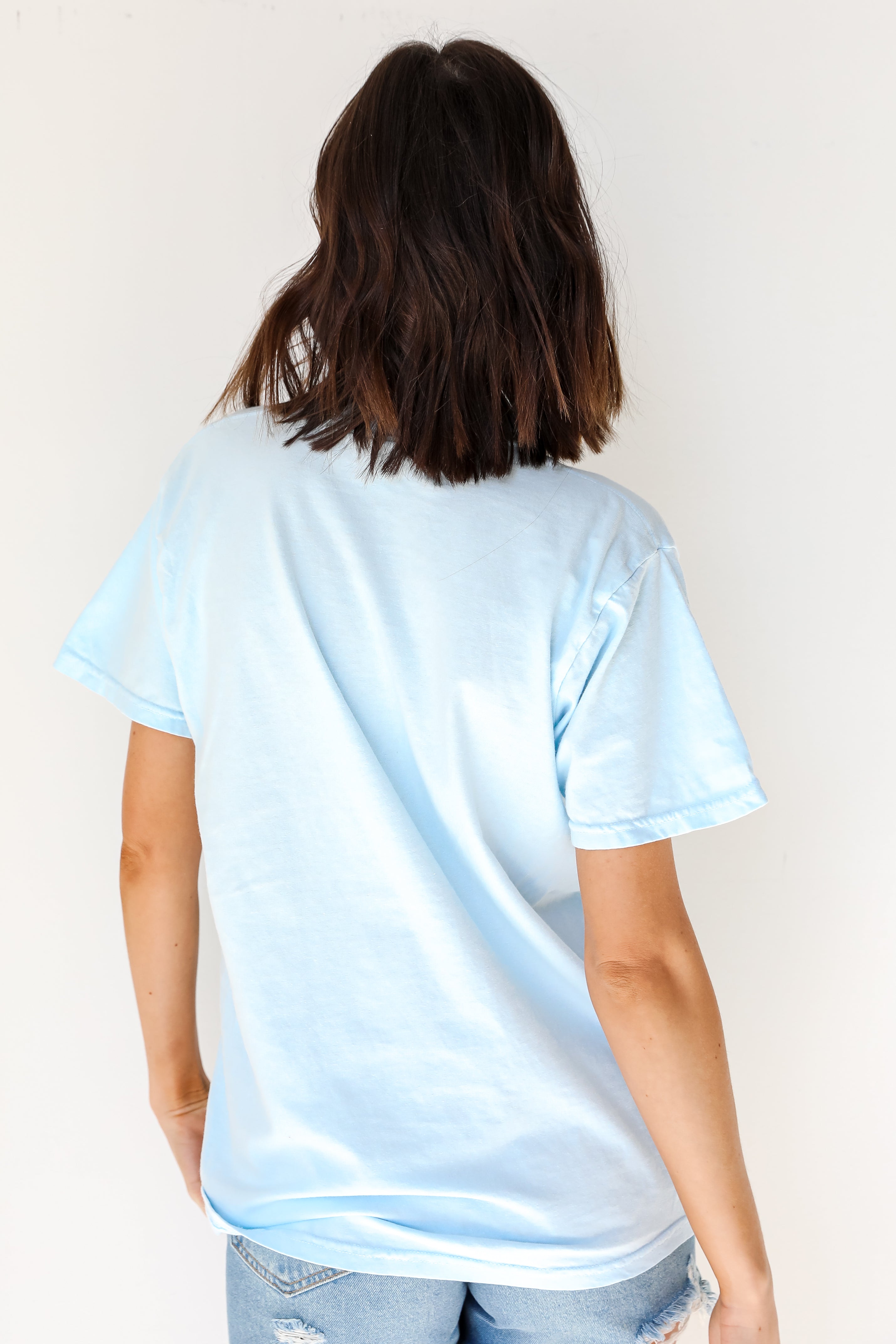Light Blue Nashville Tennessee Script Tee back view