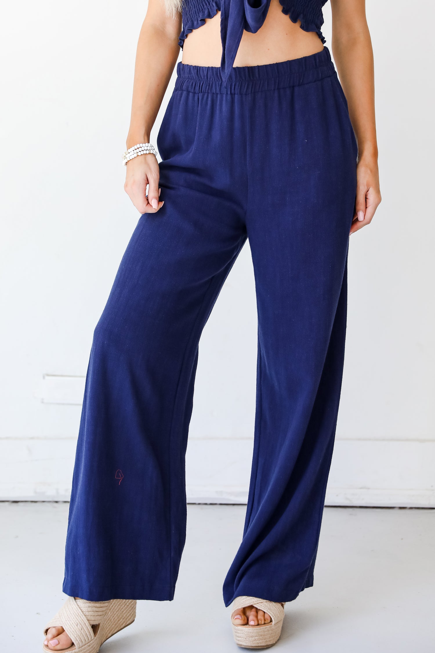 navy Linen Pants