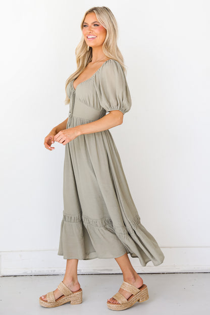 boho Midi Dress side view