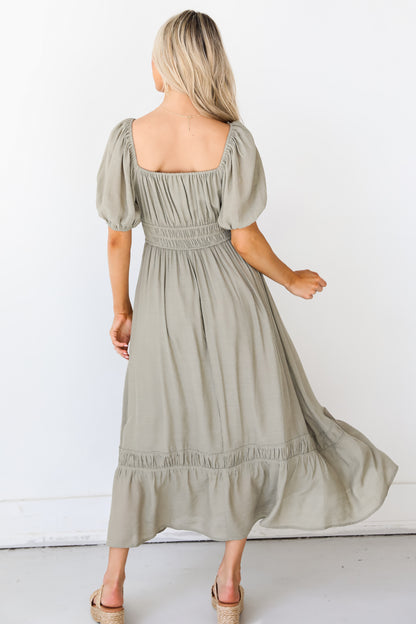 boho Midi Dress back view