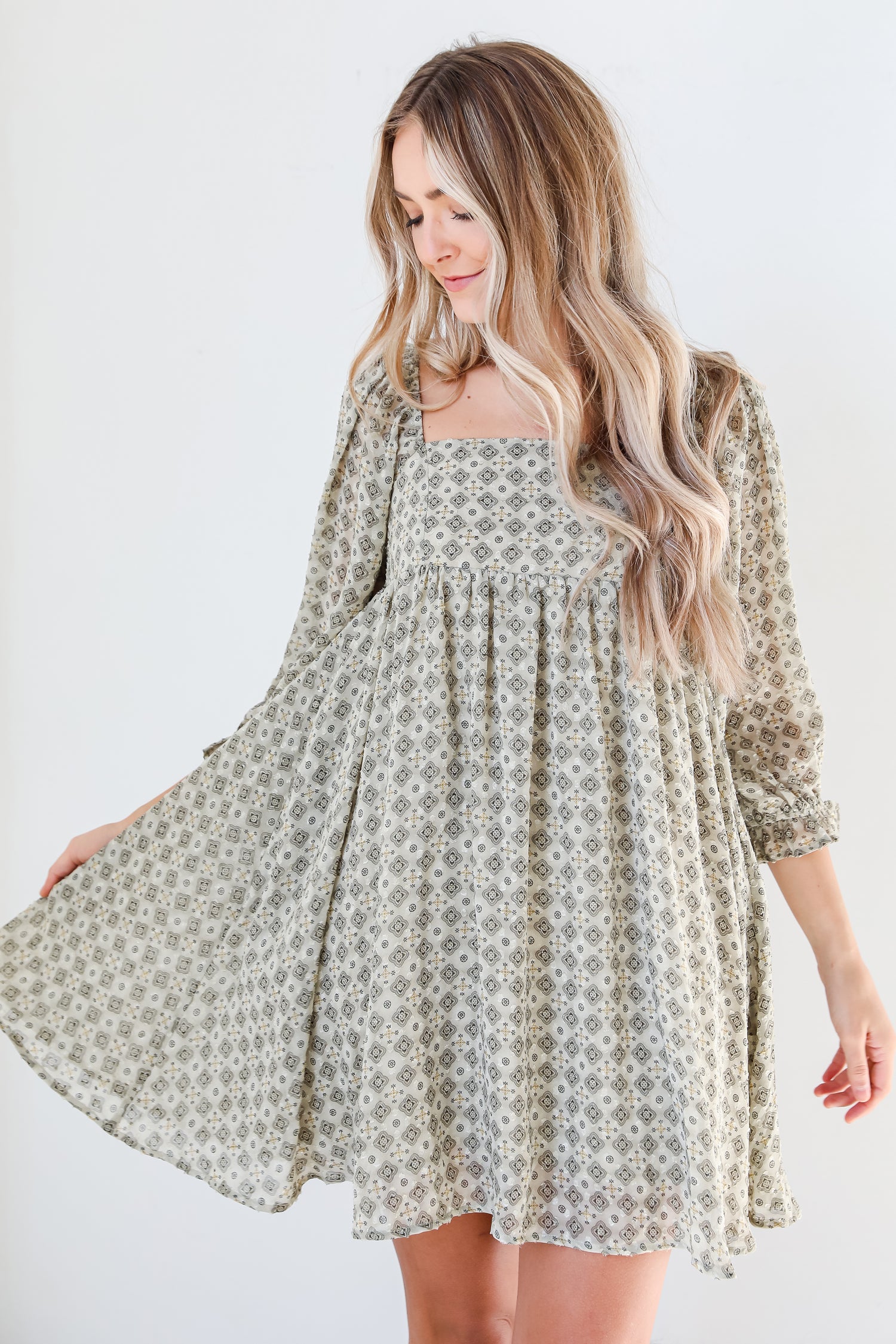 boho Babydoll Mini Dress