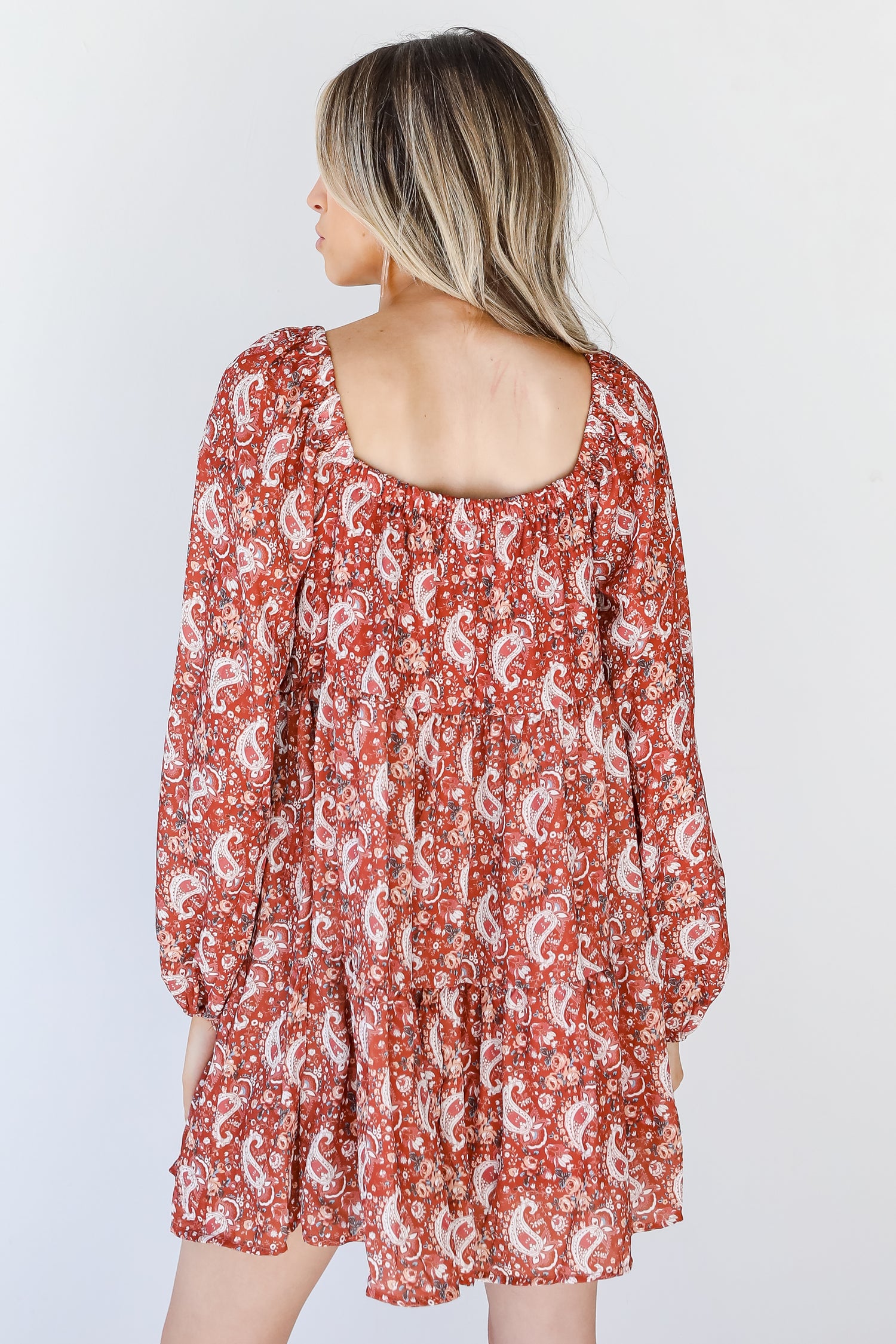 Floral Paisley Dress back view