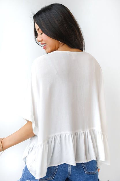 Peplum Blouse in white back view