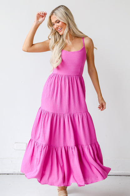 Linen Tiered Maxi Dress