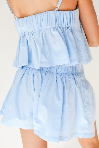Shorts in light blue back view