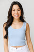 Cropped Sweater Tank in denim