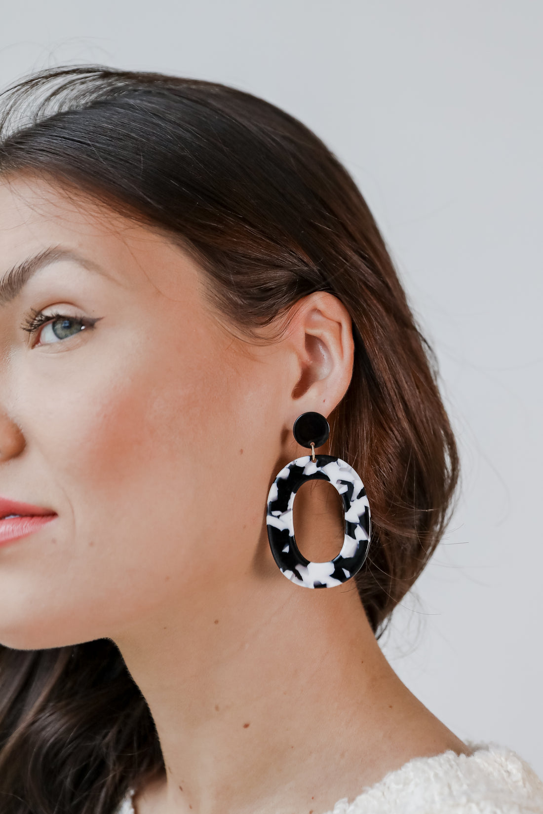 Acrylic Statement Earrings in black
