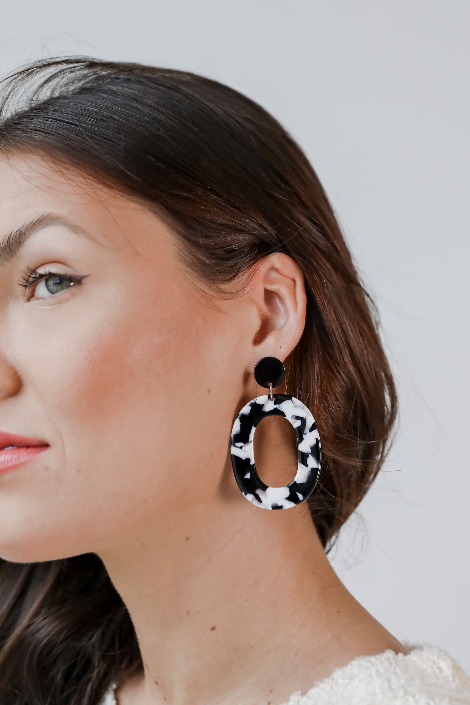Acrylic Statement Earrings in black
