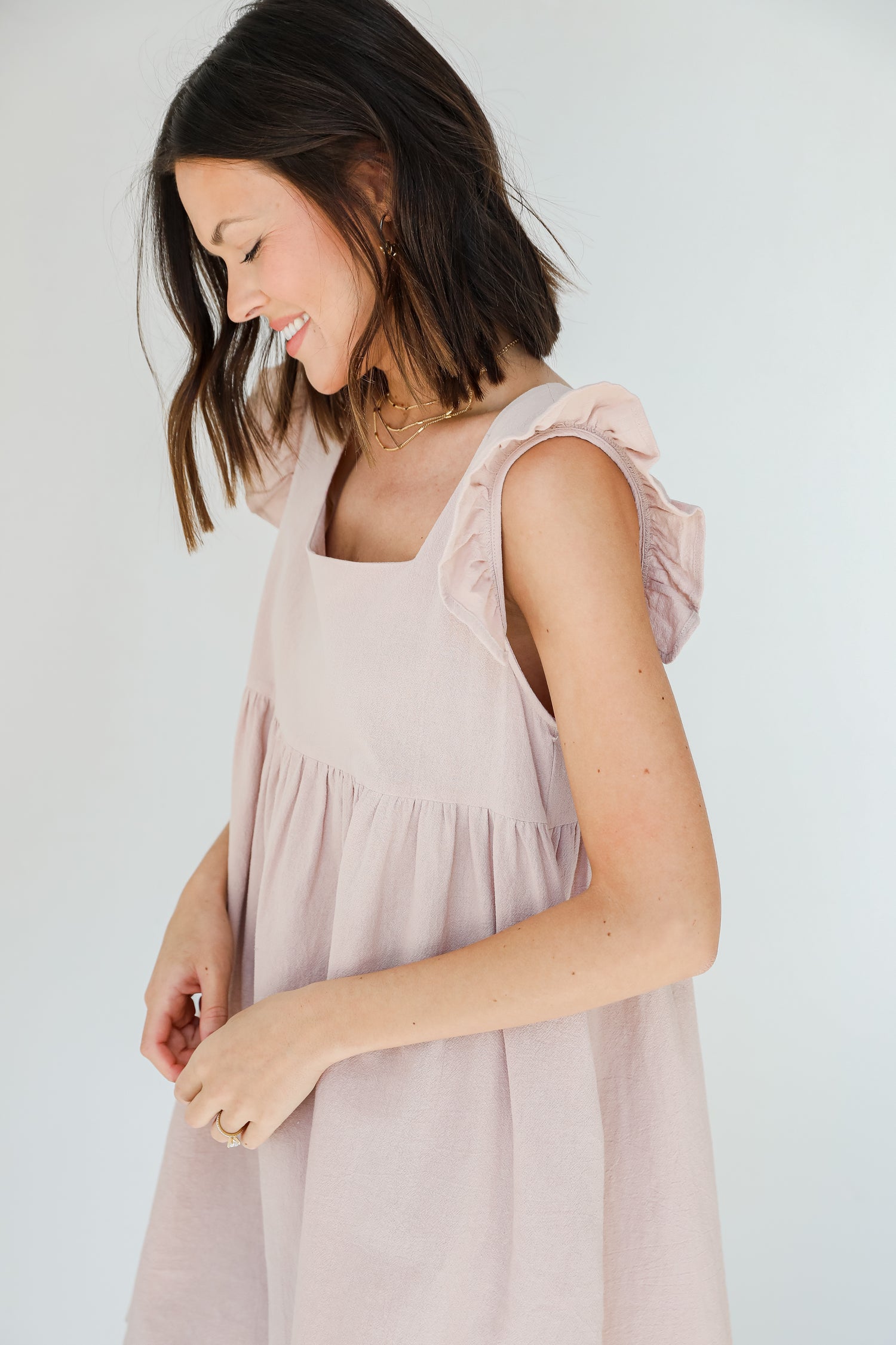 Babydoll Dress in natural side view