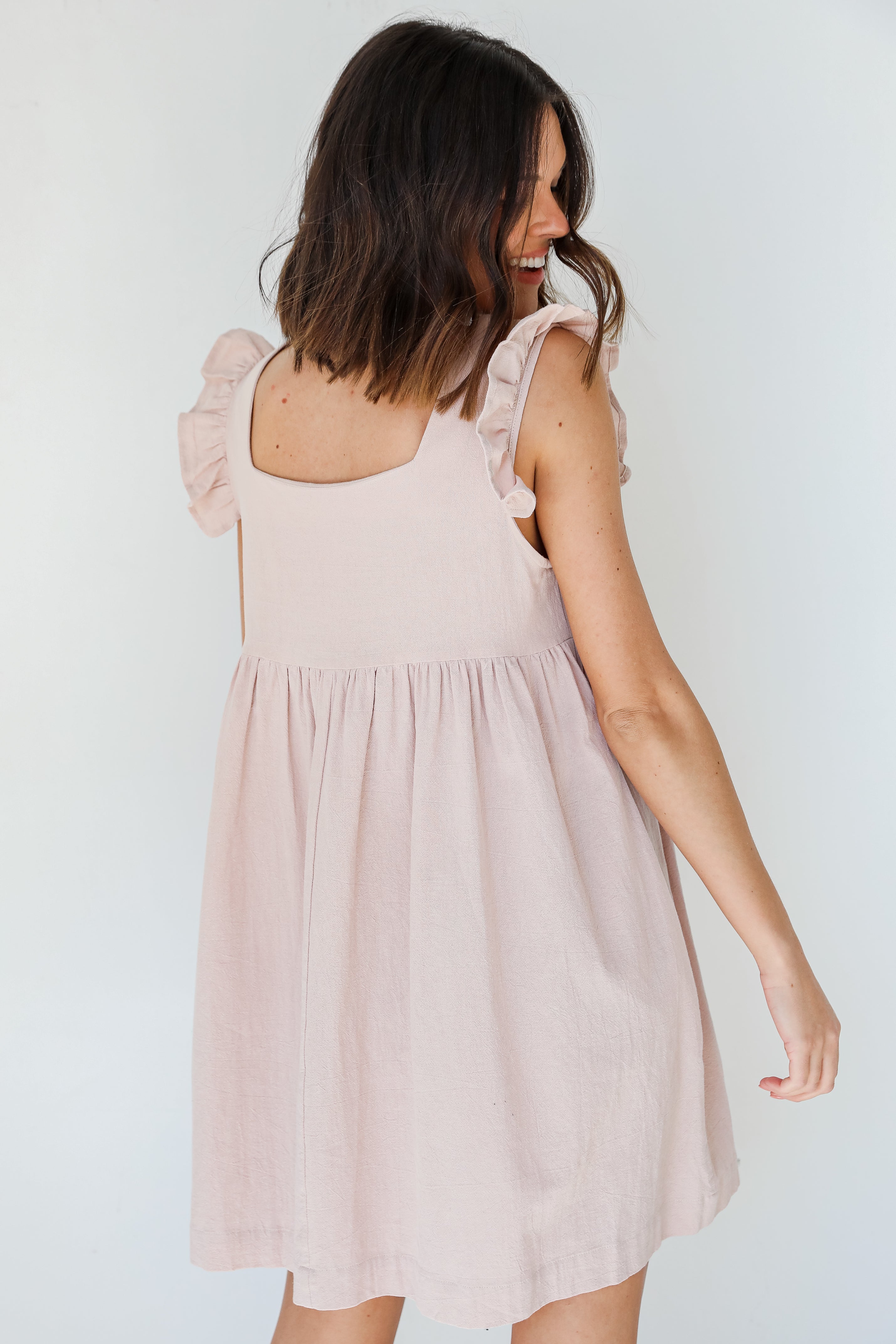 Babydoll Dress in natural back view