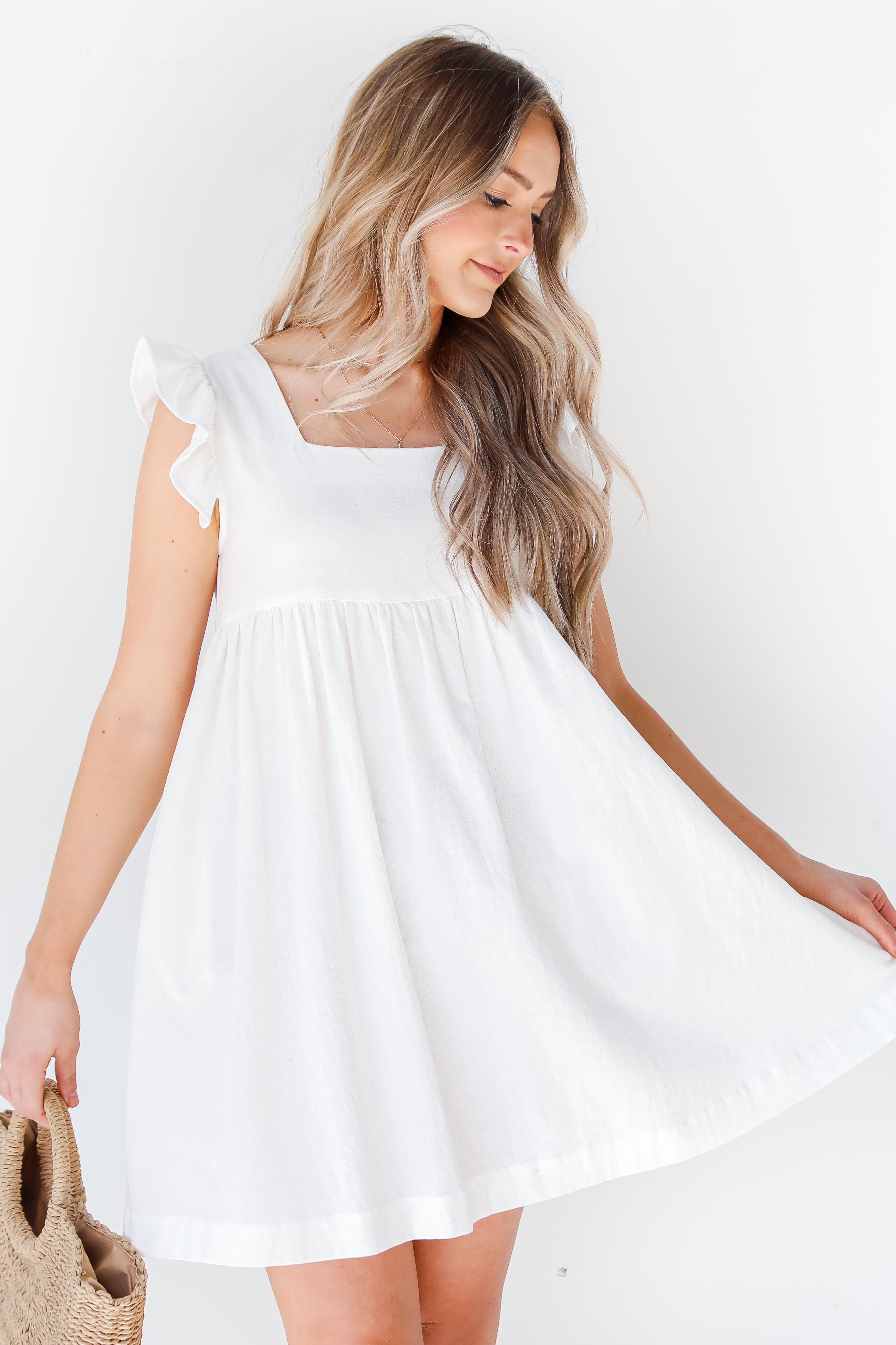 Babydoll Dress in white