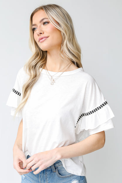 Ruffle Sleeve Top side view