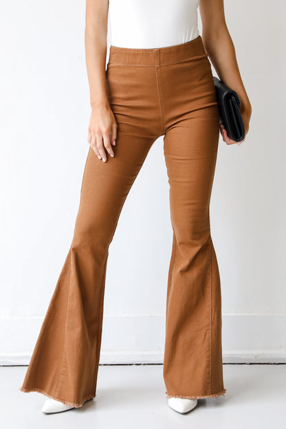 camel Flare Jeans
