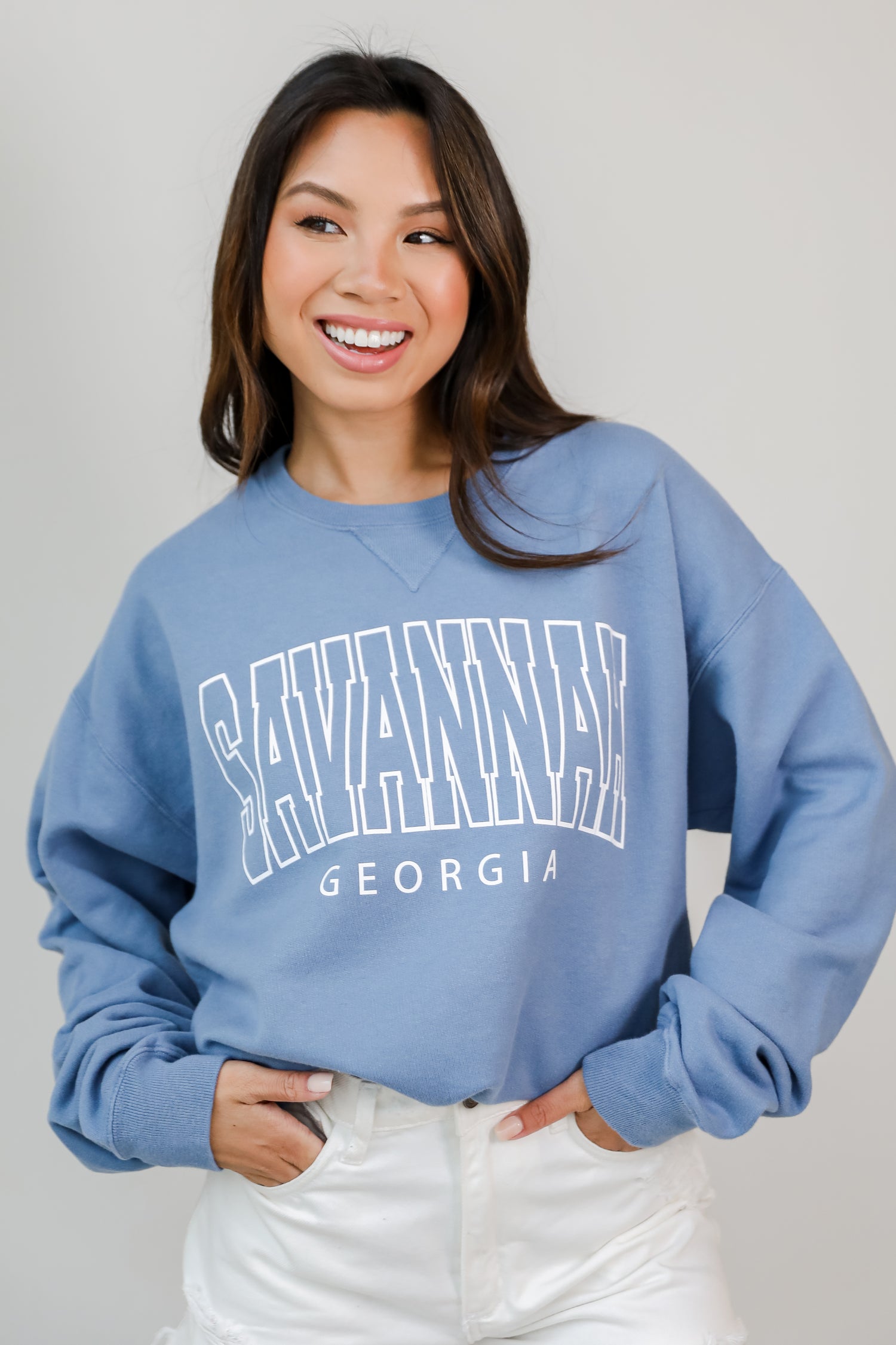 Savannah Georgia Pullover on model