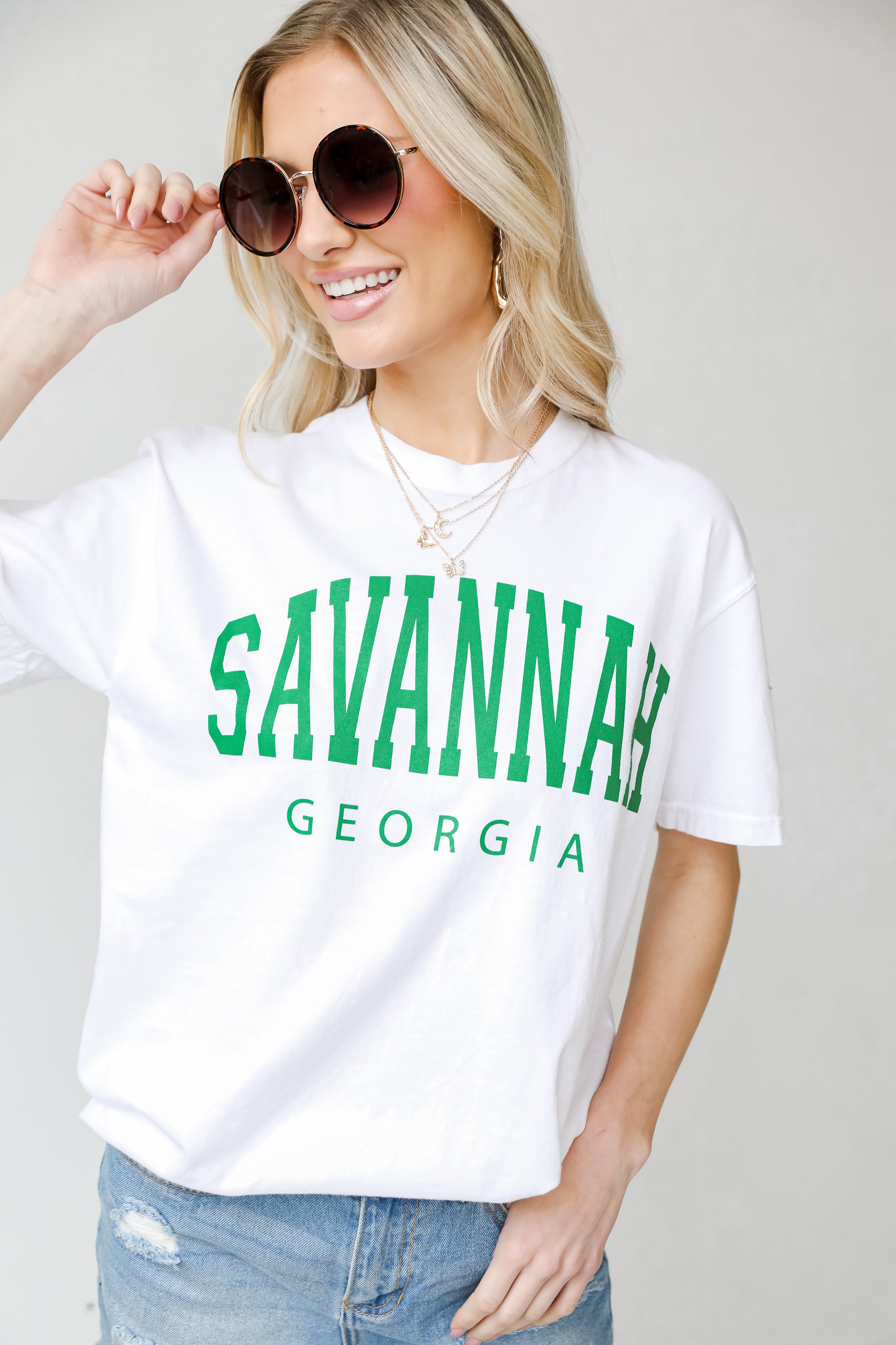 White Savannah Georgia Tee front view