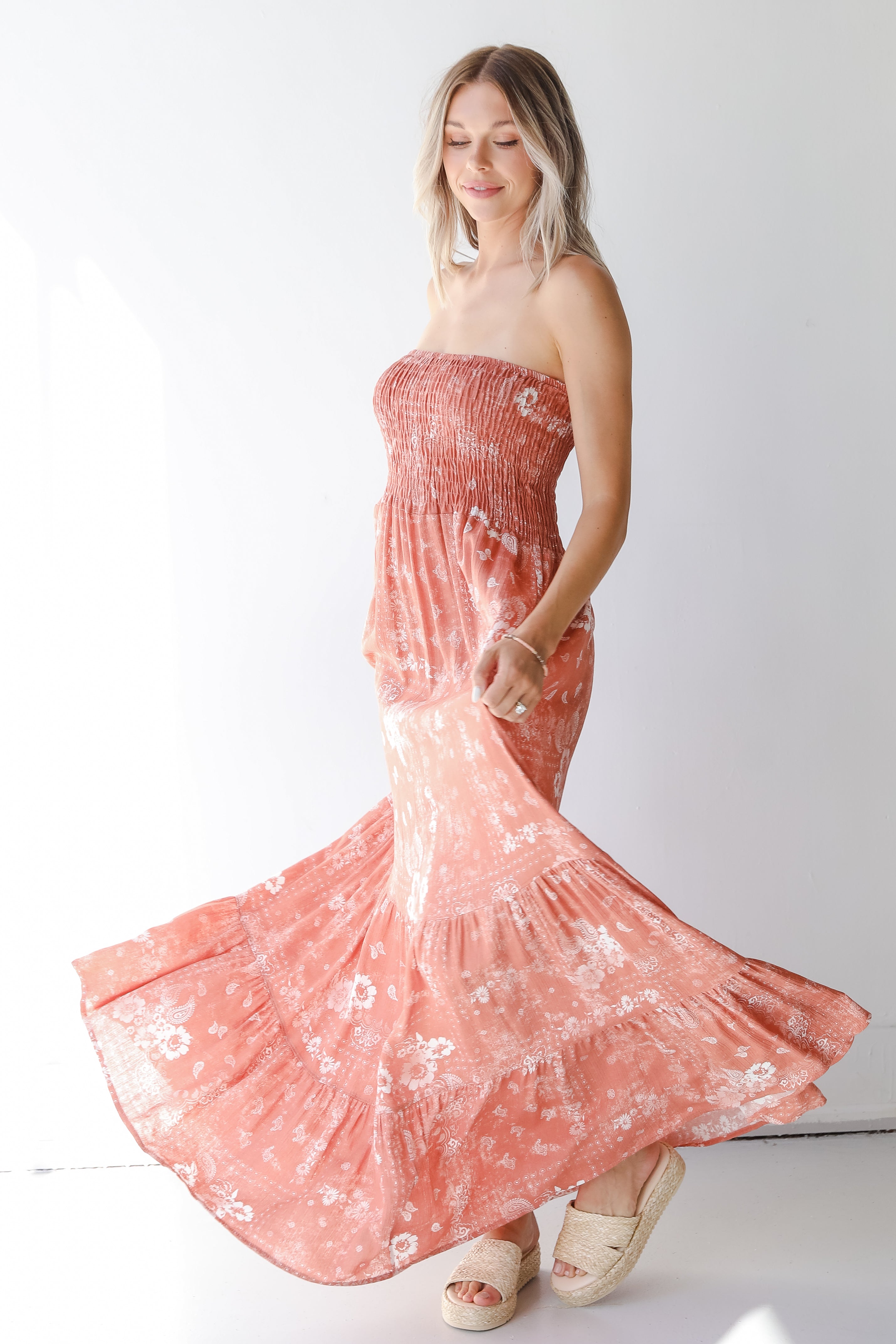 Strapless Maxi Dress on model