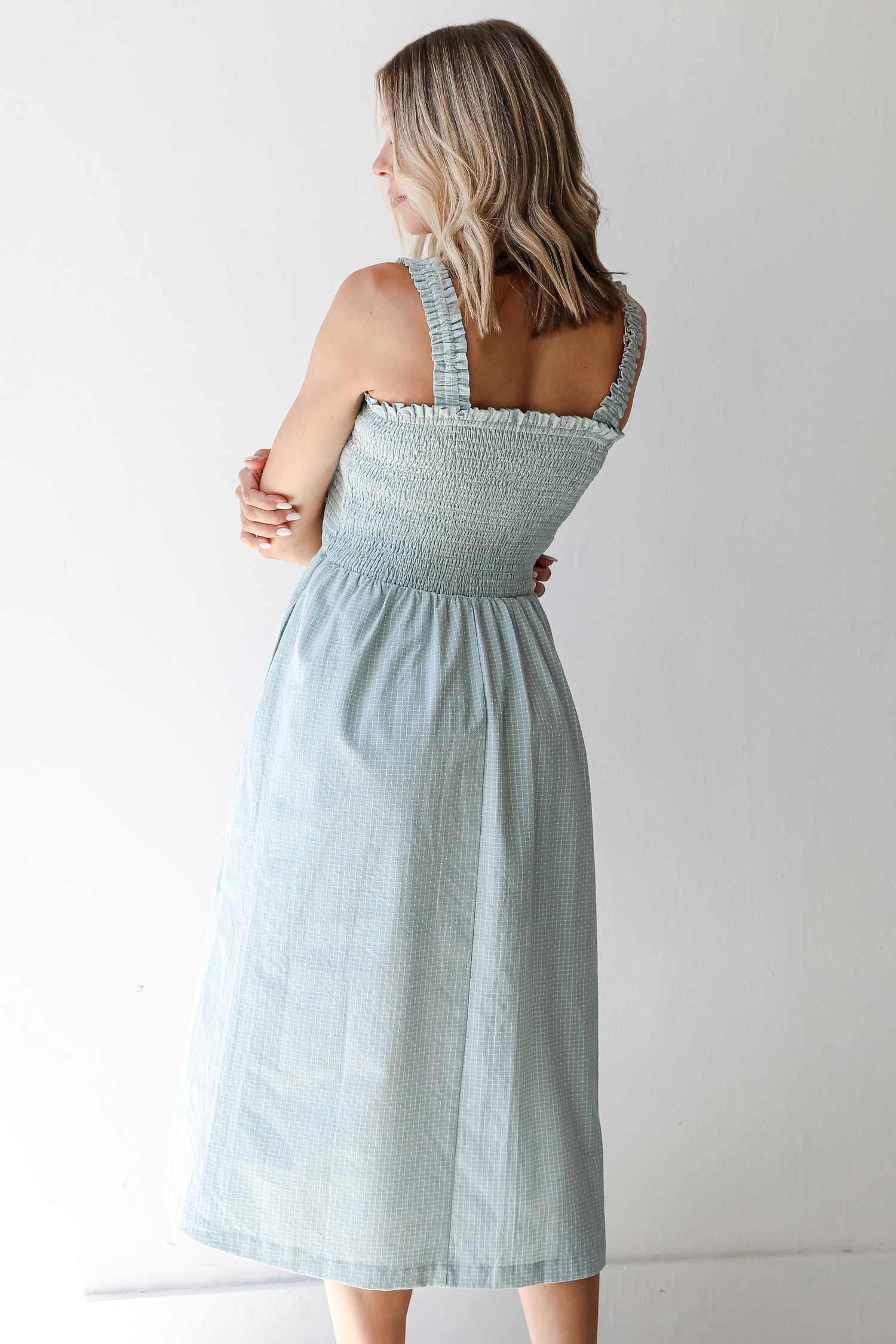 Midi Dress in mint back view
