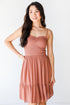 Smocked Mini Dress in clay
