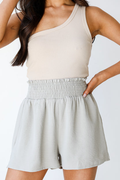 Smocked Shorts on model