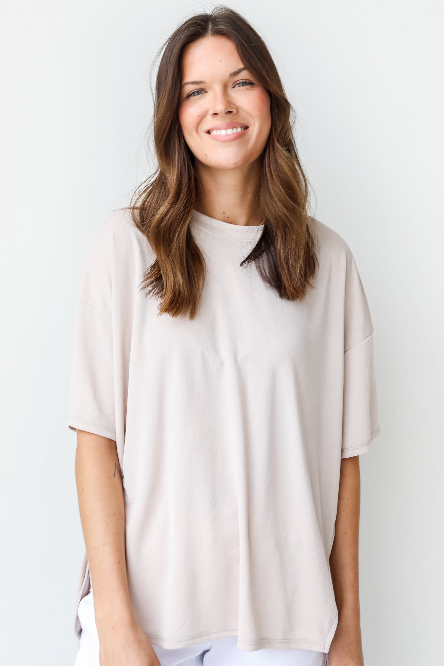 Ultra Soft Everyday Tee in taupe